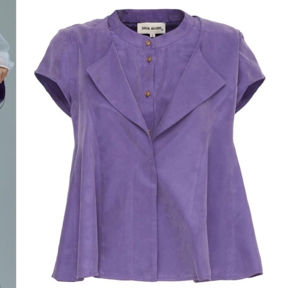 🆕 Julia Allert Purple Short sleeve Button Down Top - L